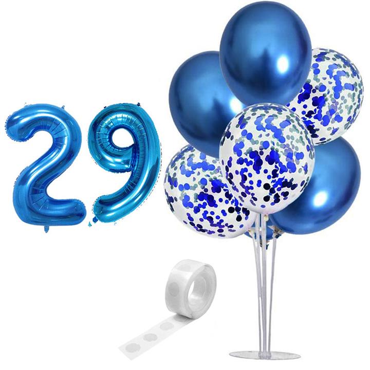 بادکنک آرایی مستر تم طرح کروم شیشه ای پولکی کد 29 بسته 11 عددی